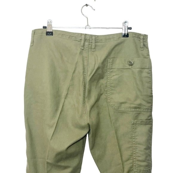 The Great Carpenter Slim Pants Army Green Women’s Size 27 High Rise Twill - Picture 6 of 13
